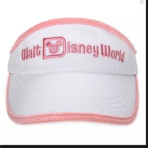 Disney Parks - Walt Disney World 50th Anniversary -White &Pink Retro Terry Visor